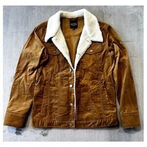 Man Fleece-Lined Corduroy Jacket Chore Jacket Men's Size Medium